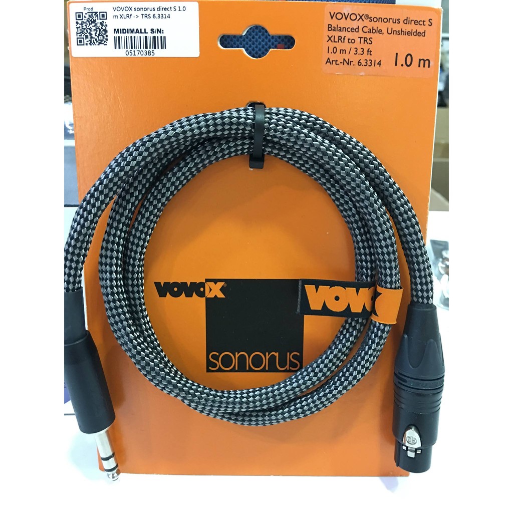反拍樂器 Vovox Sonorus Direct S Xlrf To Trs 1m 平衡訊號線6 3314 蝦皮購物