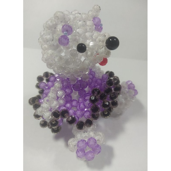 (成品價!) 串珠泰迪熊材料包 紫色串珠蓬蓬裙熊（6mm） 擺飾/禮物
