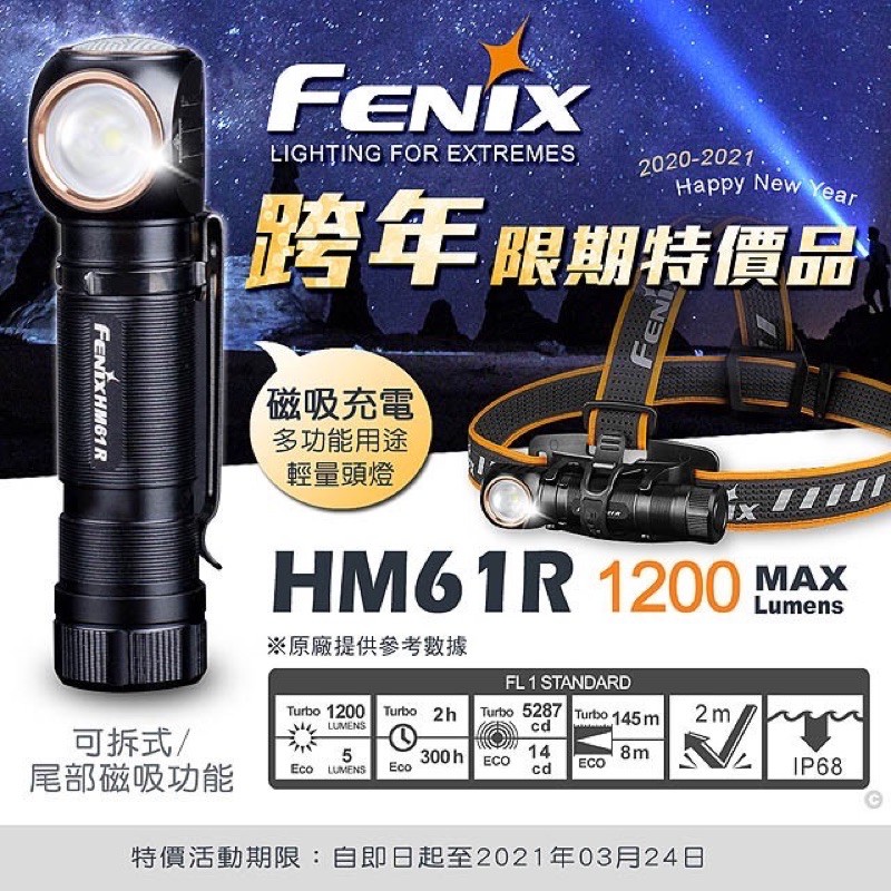 FENIX HM61R多功高性能充電頭燈 👉私訊驚喜價😏