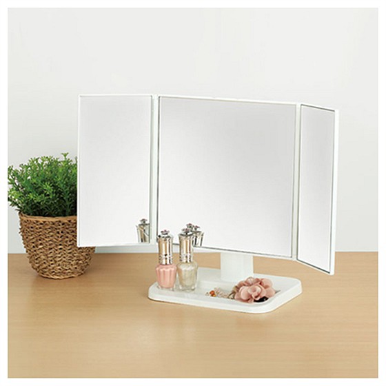 【桌鏡】桌鏡 PALETTE 三面鏡 化妝鏡 桌上型 折疊式