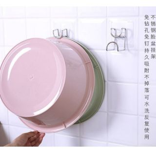 現貨 無痕不鏽鋼臉盆掛勾 收納掛勾 居家收納 廚房掛架 臉盆架 無痕貼 免釘 臉盆