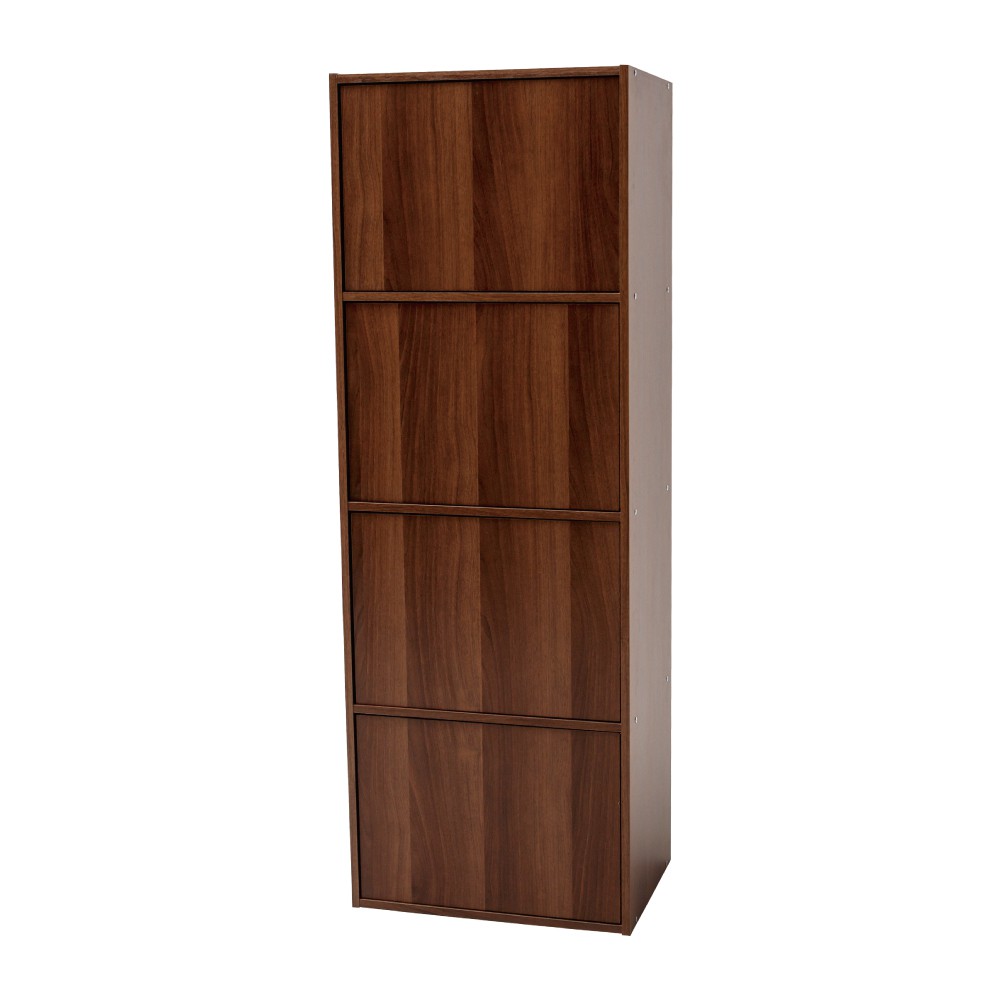 完美主義│Alma日式木紋四格櫃(兩色) 書櫃 四層櫃 置物櫃 收納櫃 四格櫃【N0004】