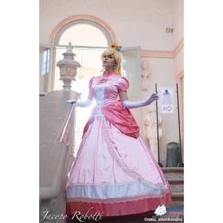 cosplay.fm 瑪利歐兄弟 碧姬公主服裝 馬裡奧桃子peach公/加大碼女裝 cos服 cosplayfm