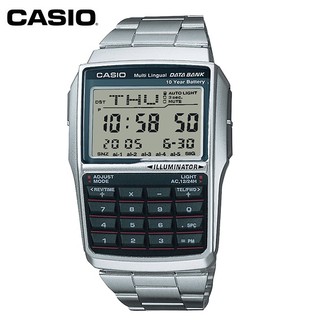 【CASIO】DBC-32D-1A 復古造型電子錶/計算機系列/男女通用款/37mm/銀/公司貨【第一鐘錶】