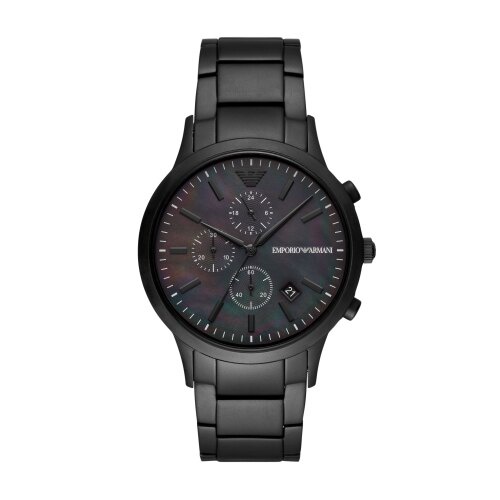 EMPORIO ARMANI前衛潮流黑鋼計時腕錶43mm(AR11275)
