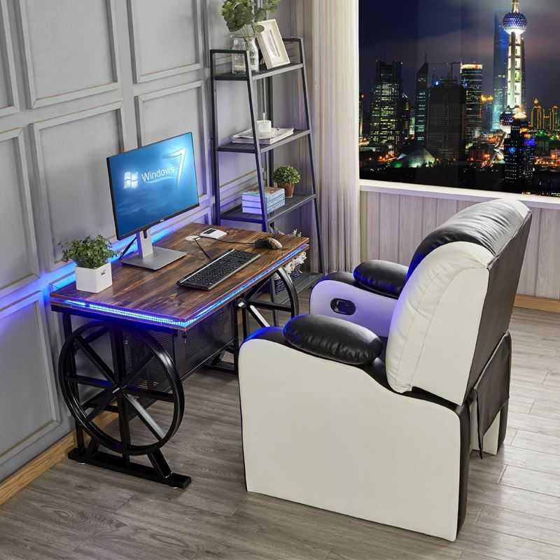 k9Zn 新款網吧桌椅可躺沙發椅網咖桌椅家用一體電競台式單人座艙電腦桌