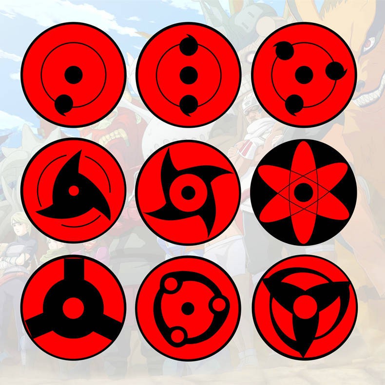 21熱購瘋搶卡卡西火影忍者寫輪眼合集三勾玉萬花筒眼睛標志反光防水汽車貼紙 蝦皮購物