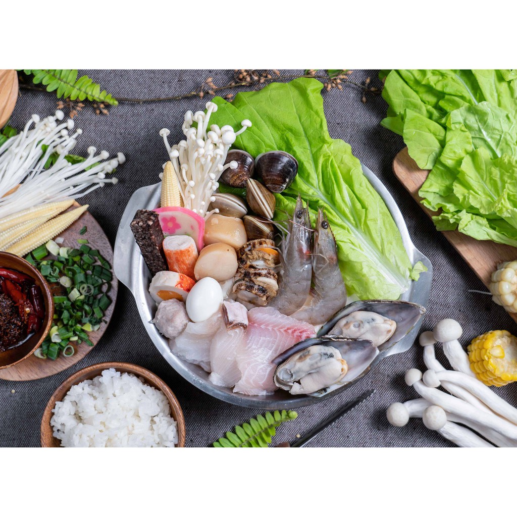 極品八鮮鍋 白旗魚片 巴沙魚片 鯛魚片 蝦子 淡菜 蛤仔 帆立貝 天珠貝 津食代健康湯鍋 蝦皮購物