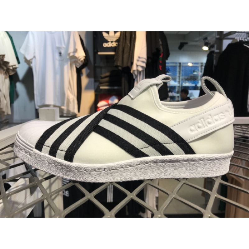Adidas Originals Superstar Slip-on 女款貝殼鞋繃帶鞋合體白黑條紋AC8581 | 蝦皮購物