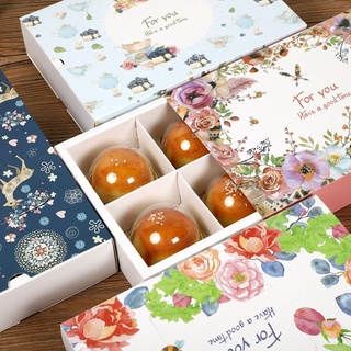 包裝盒 創意清新手提式80克蛋黃酥包裝盒抽屜式雪媚娘月餅包裝紙盒禮品盒