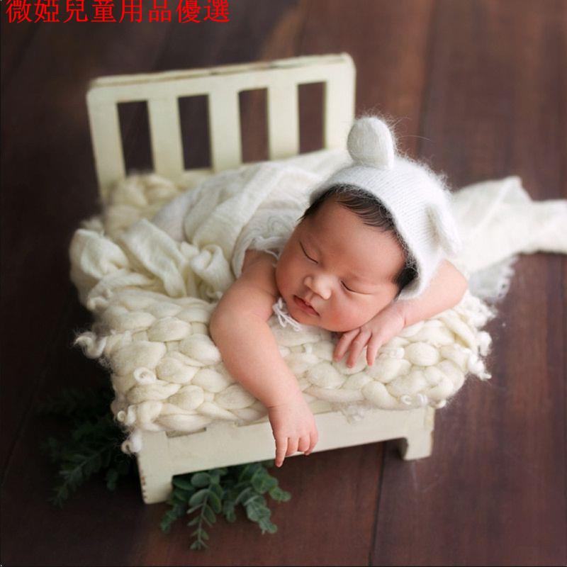 💕現貨💕BB 嬰兒拍照小床 新生兒攝影道具木床嬰兒構成可拆卸的背景道具
