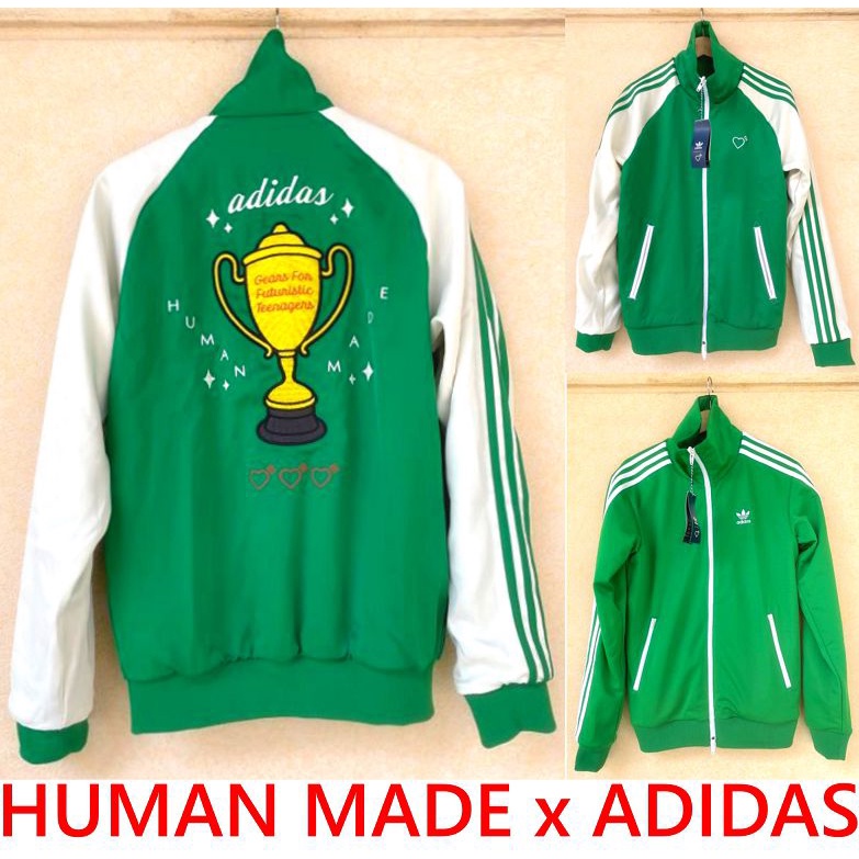 BLACK全新ADIDAS x Human Made雙面穿Firebird橫須賀Track立領三葉草Jacket運動外套