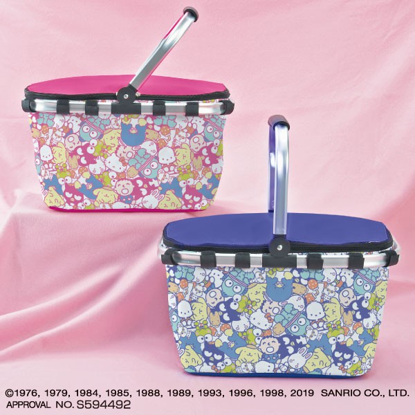 日本正品 野餐籃 提籃 金屬支架 保溫袋 保溫藍 三麗鷗 紀念款 Hello Kitty 現貨