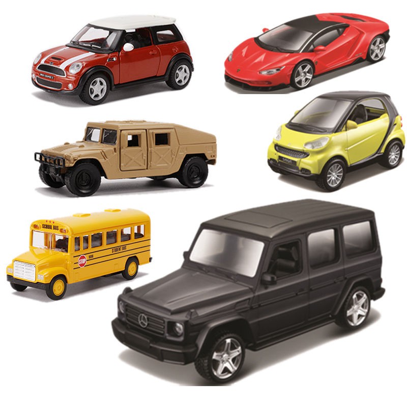 合金模型【免運】美馳圖1:43奔馳 蘭博基尼 悍馬 福特野馬 仿真合金汽車模型玩具