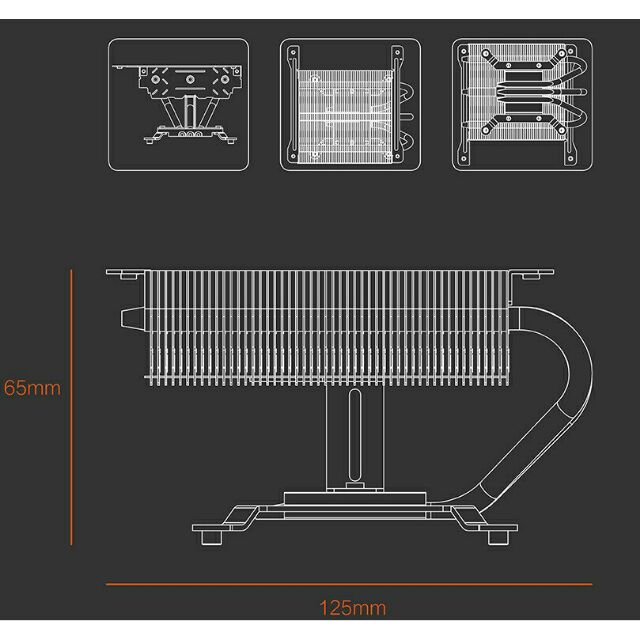 IS65 三導熱管小型下吹式風扇 CPU 散熱器 小機箱用 可壓120W 風扇自定義