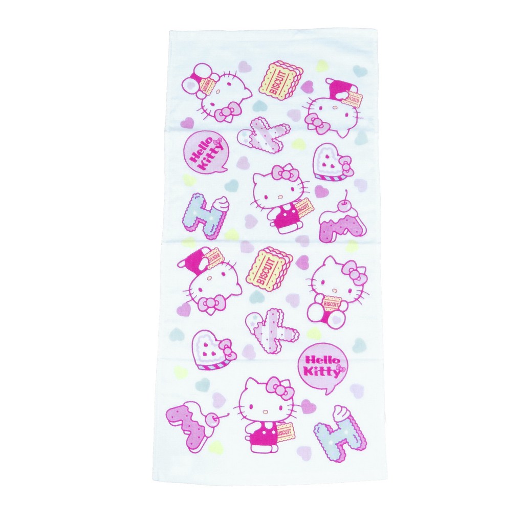 【Sanrio三麗鷗】凱蒂貓點心時刻紗蘿毛巾 100%棉 34x76cm