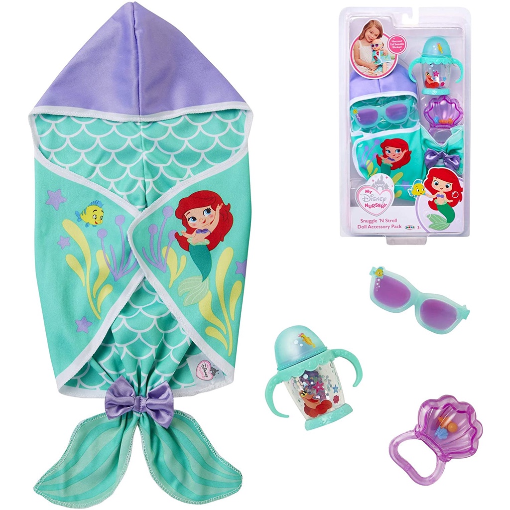 ❤️正版❤️美國迪士尼 MERMAID 愛麗兒 Ariel 小美人魚 娃娃 衣服 包巾 水壺 眼鏡 嬰兒 扮家家酒 玩具