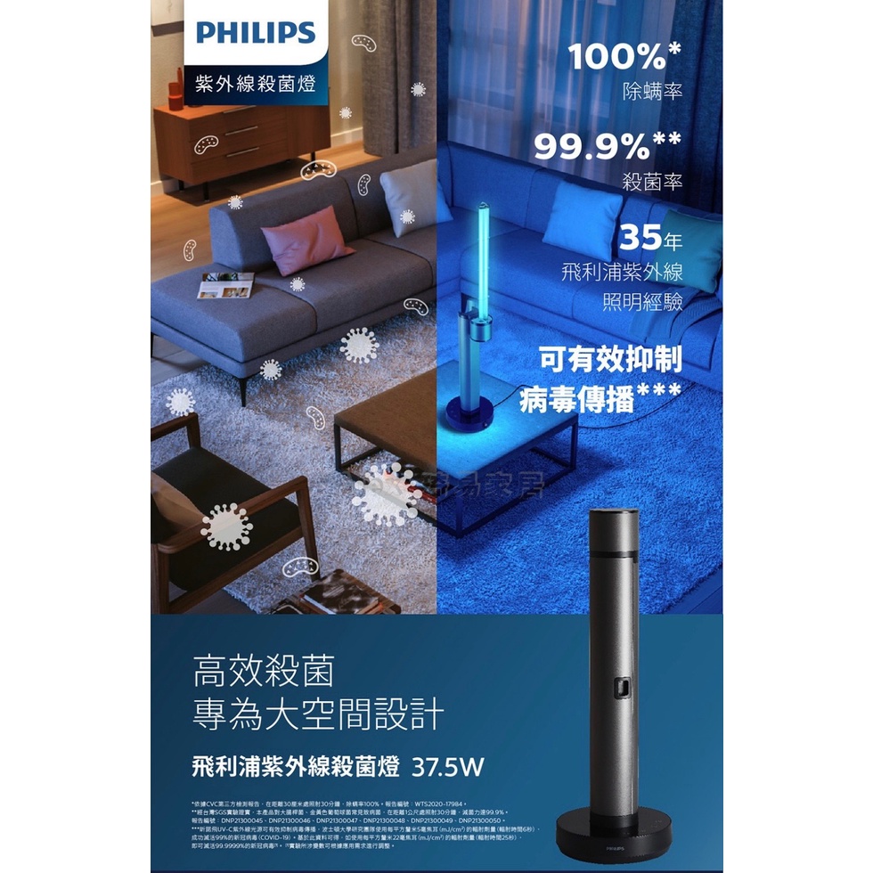 現貨含稅【Alex】PHILIPS 飛利浦 PU003 軒羿 多角度 UV-C紫外線 殺菌燈 殺菌 消毒 紫外線 除菌燈