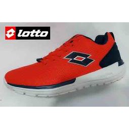 金英鞋坊~義大利第一品牌 LOTTO 男款炫彩反光記憶鞋墊輕跑鞋 5002 珊瑚紅 超低直購價690元