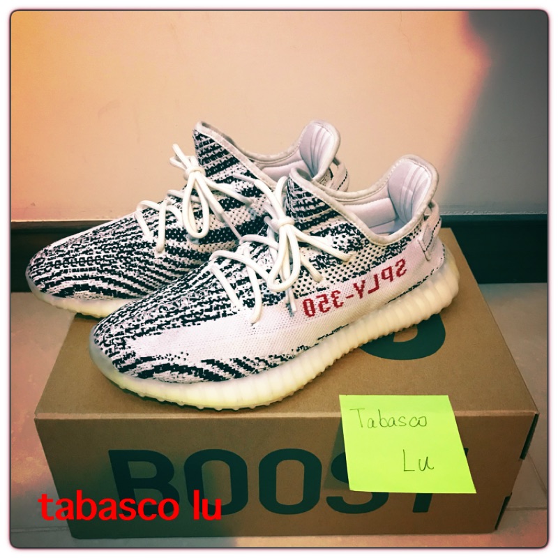 極新美品 台灣公司貨 adidas YEEZY BOOST 350 V2 US9 斑馬 Zebra CP9654