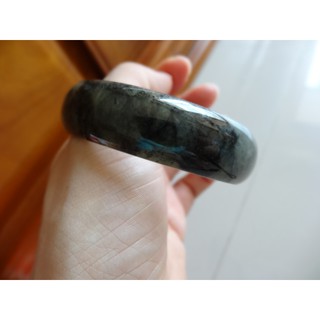 Alice~保証緬甸玉A貨 老種濃墨墨玉 黑翡玉鐲 烏雞種翡翠玉鐲 橢圓18(適合圓鐲17.5) 濃黑款