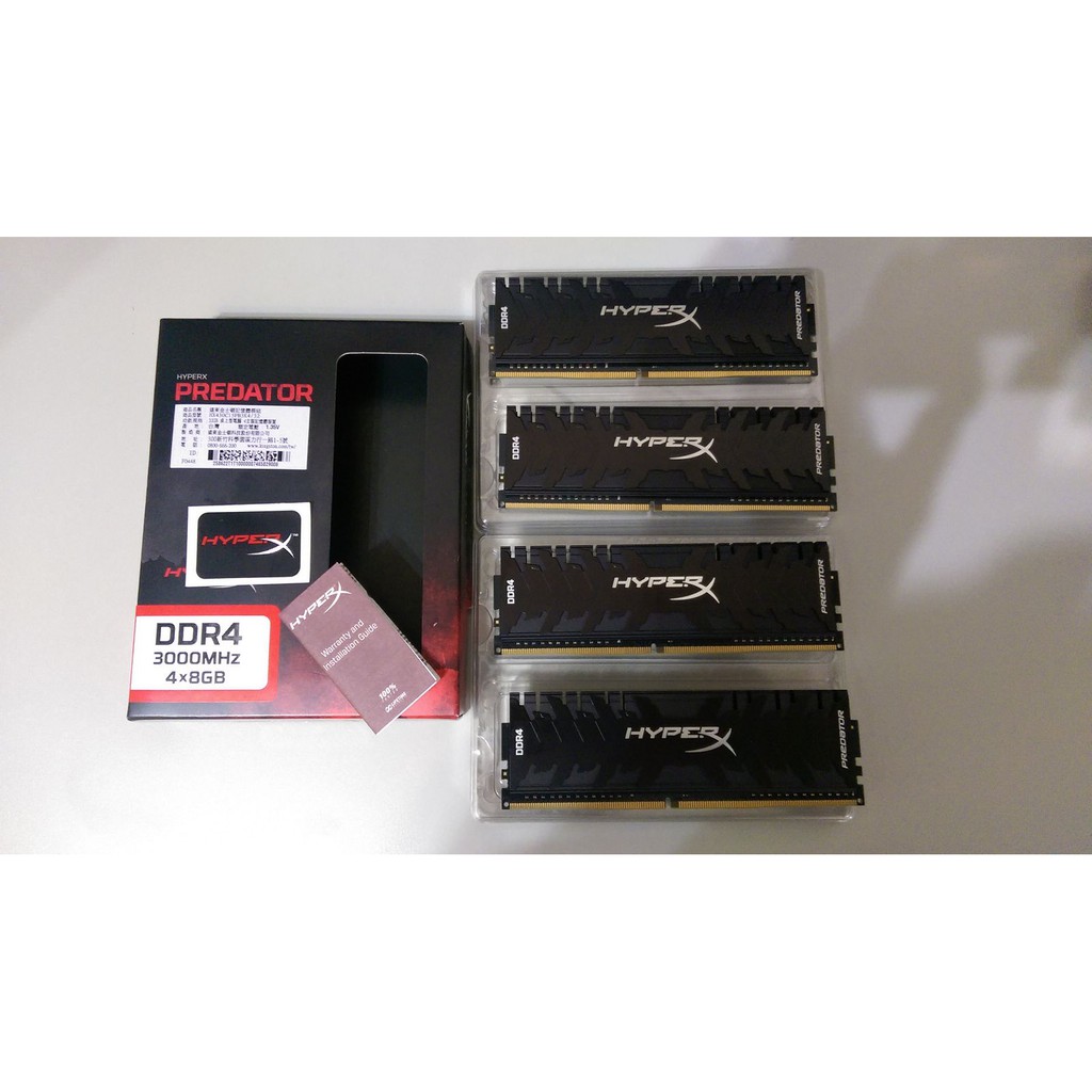 金士頓 HyperX Predator DDR4 3000 32G Kit (8Gx4) 4通道