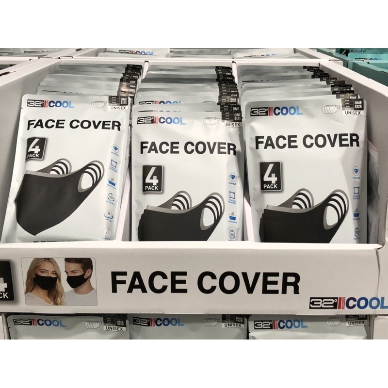 好市多costco代購 新品 32 Degrees 涼感口罩4入 可水洗 蝦皮購物