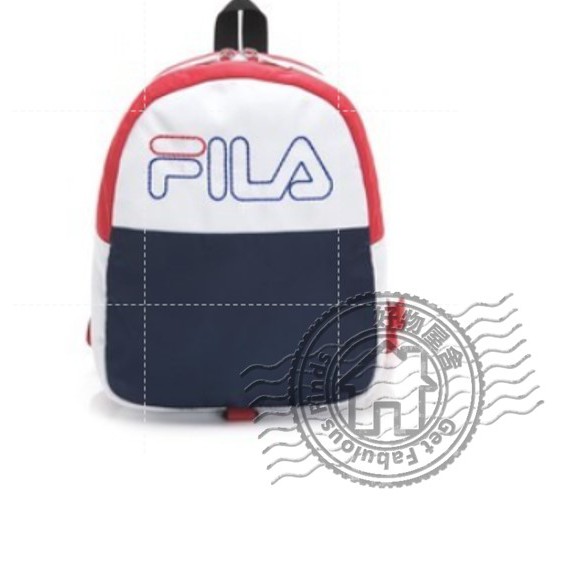 Fila 斐樂 後背包 Mini Backpack  白 /藍/ 紅 LOGO 復古 帆布 BPT-9017-BU