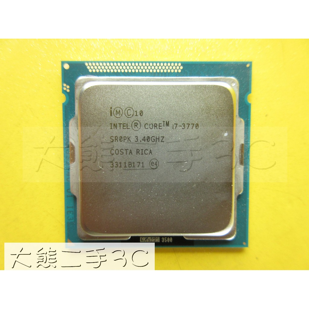 【大熊二手3C】CPU-1155 Core i7-3770 UP 3.9G 8M 5 GT/s SR0PK-4C8T