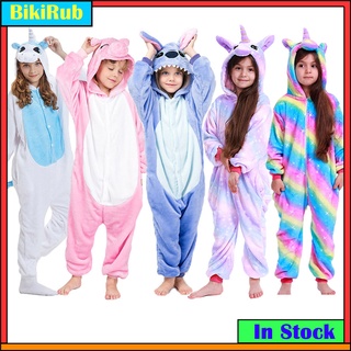 皮卡丘 Stitch Onesies Kigurumi 兒童睡衣女嬰男孩睡衣動漫角色扮演服裝冬季法蘭絨連帽連身衣