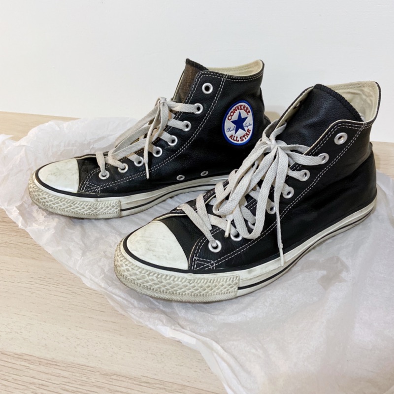 CONVERSE All Star 荔枝皮電繡logo男款 二手26.5cm