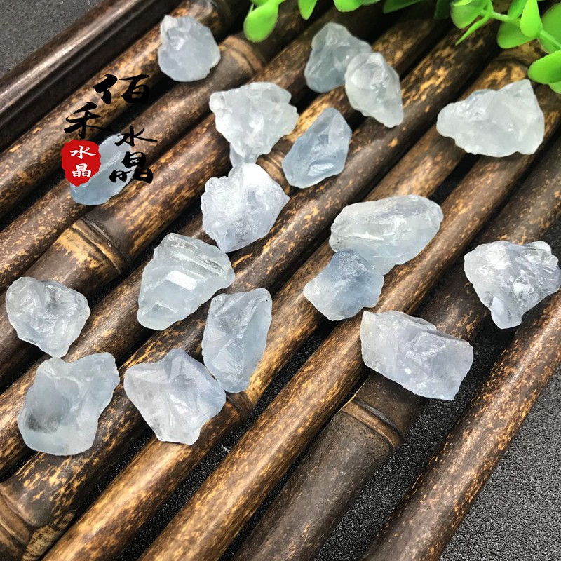 天然天青石原石擺件天藍色水晶礦石標本石能量石孩子科普教學礦石 蝦皮購物
