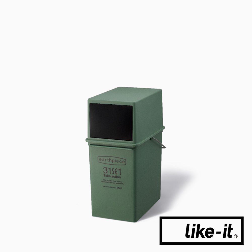 【日本like-it】前開式長版可疊垃圾桶17L-共3色《泡泡生活》居家收納 清潔