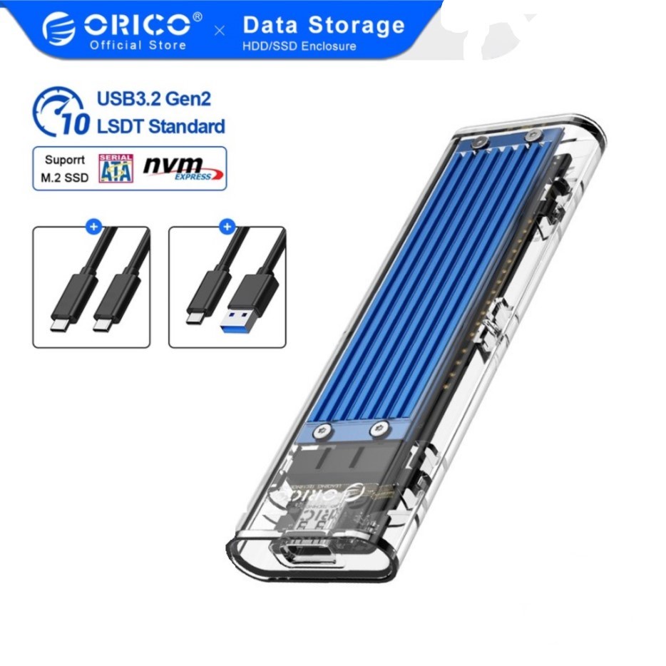 Orico M.2 SSD 外殼 NVME/SATA10GBPS 支持 UASP 協議 USB3.1 Gen2 Type