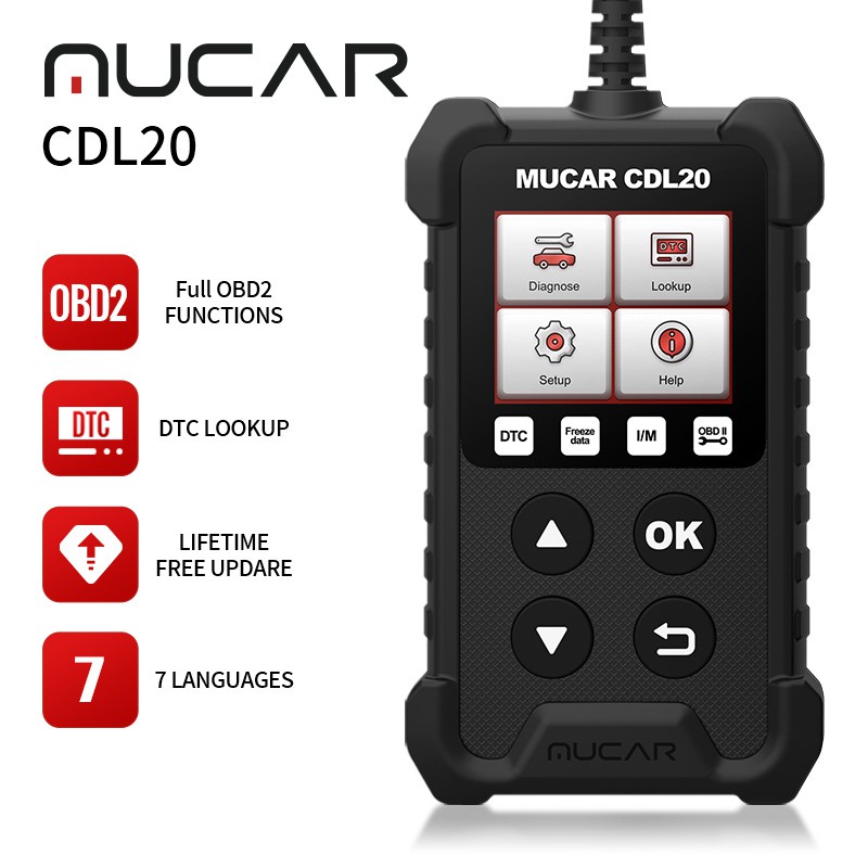 Mucar CDL20 OBD2 汽車掃描儀 OBD2 自動診斷工具 pk elm327 cr3001 代碼閱讀器診斷工