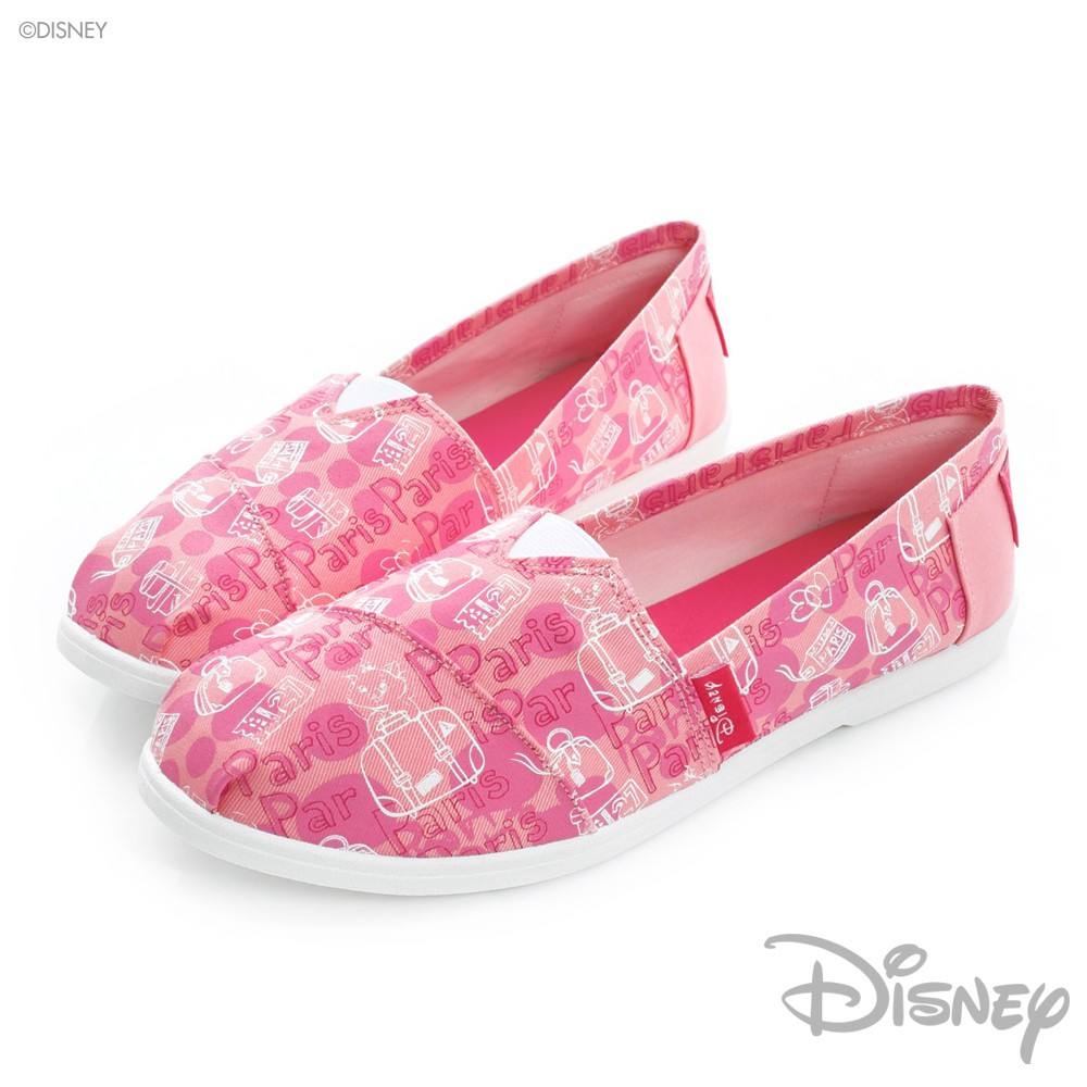 Disney 翻玩時尚 瑪莉貓塗鴉手繪懶人鞋-粉(DW1619粉)