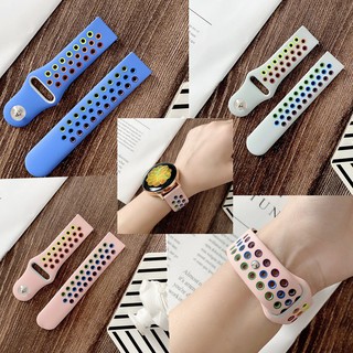 20mm彩虹耐克矽膠表帶運動表帶 Galaxy watch active2錶帶Amazfit BipS 2米動青春版錶帶