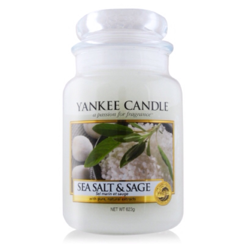 YANKEE CANDLE 香氛蠟燭-海鹽與鼠尾草（大）623g