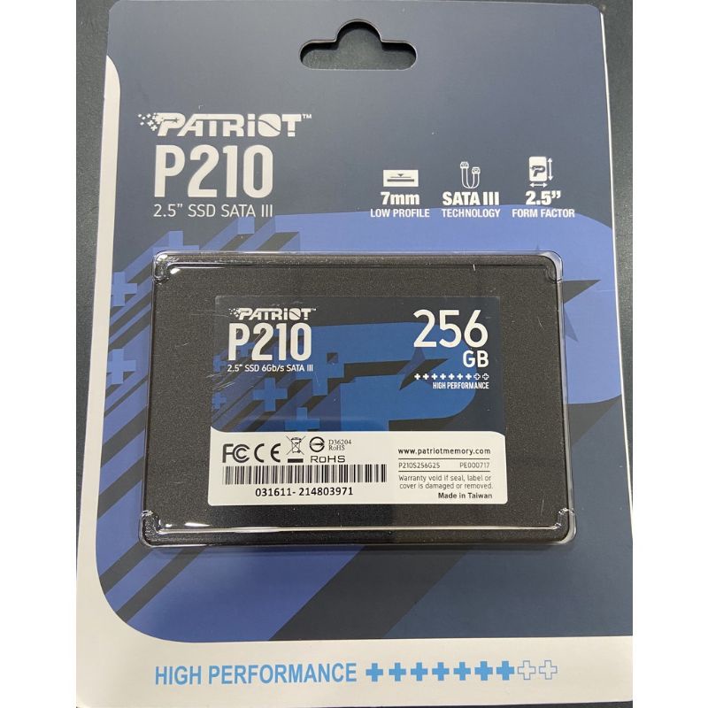 PATRIOT 美商博帝 P210 256GB 2.5吋 SSD 固態硬碟