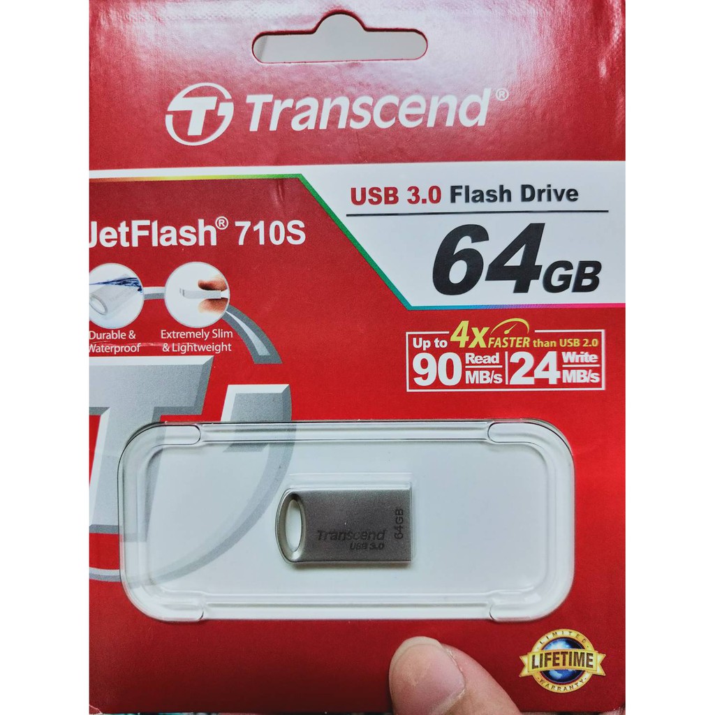 【Transcend 創見】64GB JetFlash710 USB3.1精品隨身碟-晶燦銀