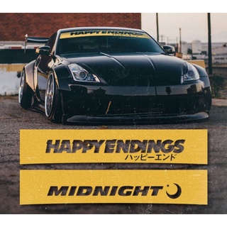 現貨 HELLAFLUSH 前擋貼 貼紙 HAPPY 汽車 擋風玻璃 JDM 街頭 個性 文字潮流 改裝 防水 反光車貼