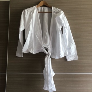 GU (S) 白色兩穿式罩衫上衣（綁帶式）