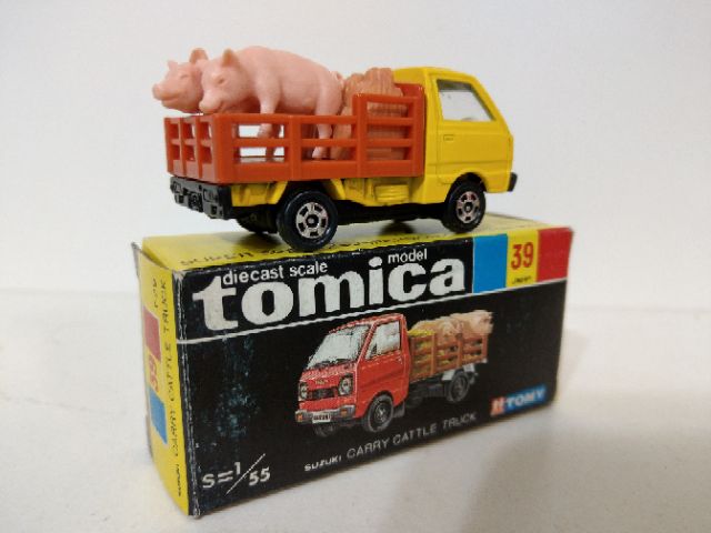 Tomy Tomica 39 3 1 黑盒家畜運搬車日本製suzuki Carry Cattle Truck 蝦皮購物