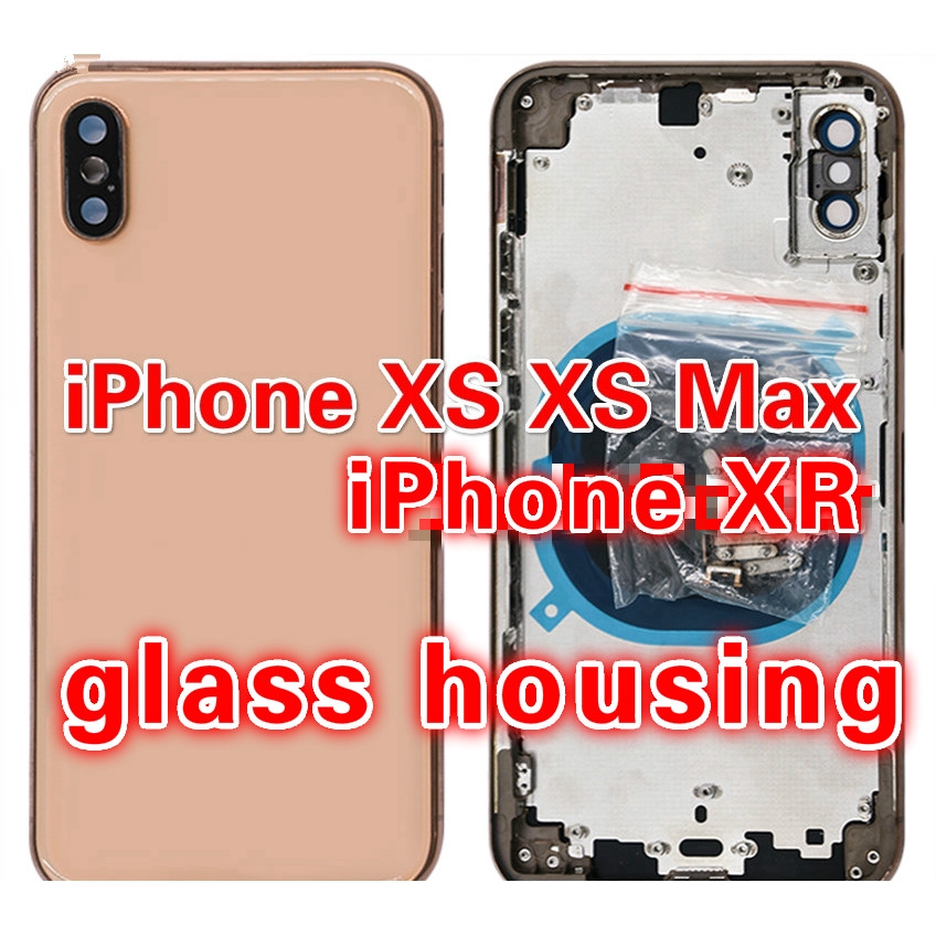 適用於 iPhone XS XS Max 電池後蓋外殼門後蓋 + 中框:iPhone x 黑色,+中框