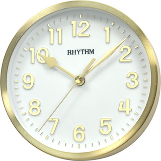 <秀>RHYTHM 日本麗聲創意裝飾掛鐘靜音滑動式指標座/掛兩用設計CMG532NR18