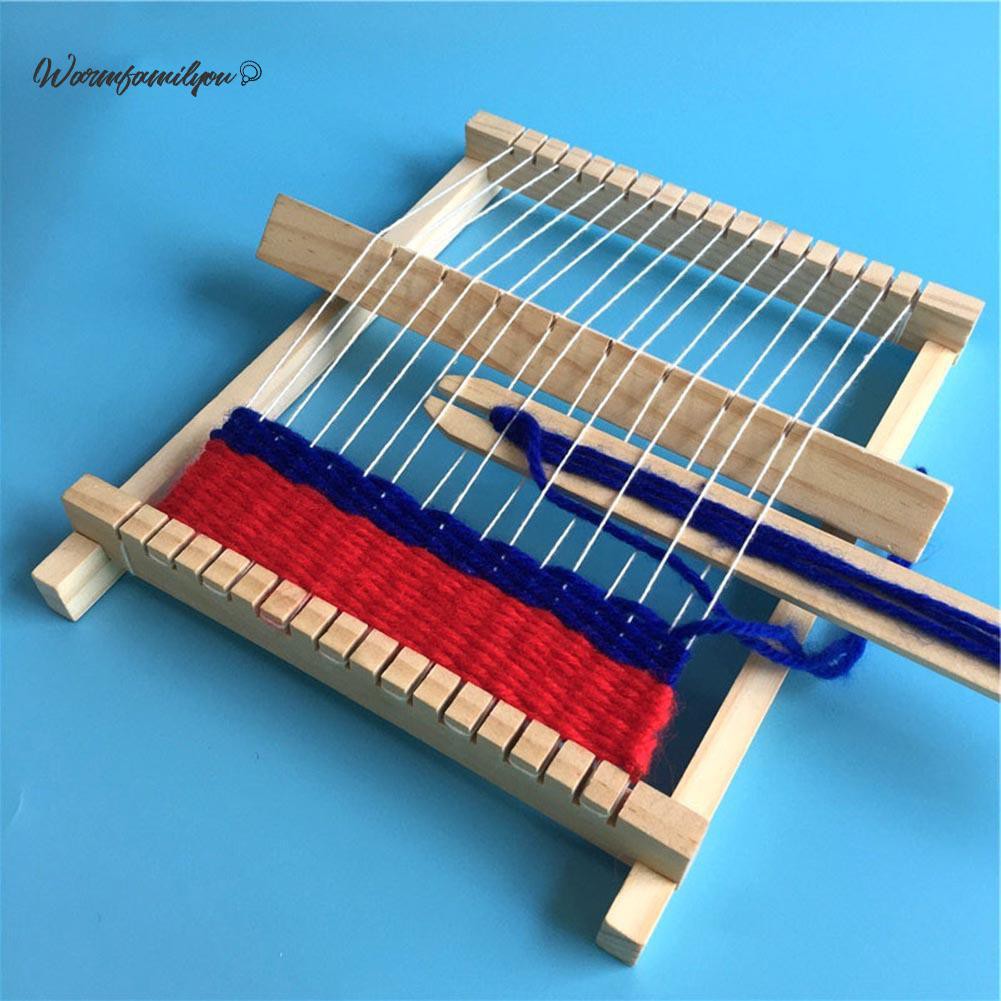 Family-科技小制作兒童織布機diy手工毛線編織機益智木制玩具 毛線顏色隨機