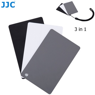 JJC 色彩平衡卡 防水PVC 18度中性灰卡 黑白灰3合1白平衡卡 精準曝光手動測光攝影配件