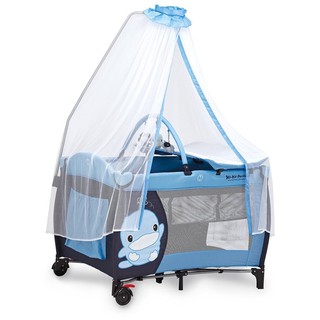 KUKU 酷咕鴨 酷漾玩樂遊戲床/嬰兒床（蚊帳、尿布台、玩具架、兒童進出開口、收納袋）