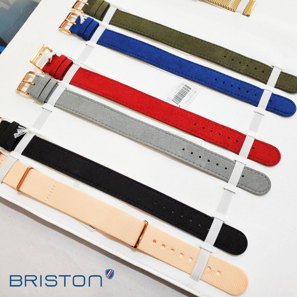 BRISTON 【18mm】NATO錶帶 / 麂皮材質/帆布尼龍錶帶/玫瑰金帶扣《法國時尚最佳配件》