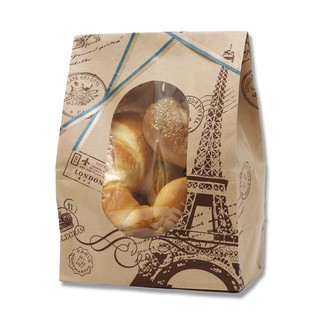 ☆╮Jessice 雜貨小鋪╭☆日本進口 旅遊戳 橢圓型 開窗 立體 角底袋 食品 包裝紙袋 每款50入